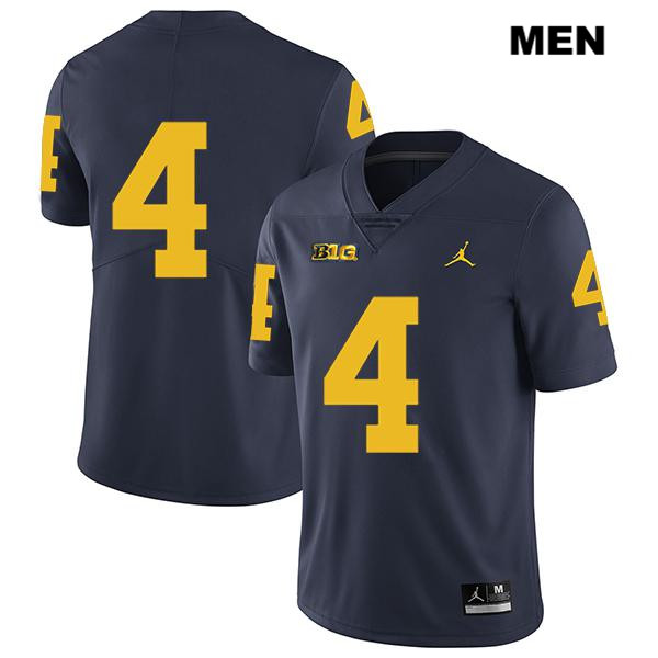 Men's NCAA Michigan Wolverines Michael Danna #4 No Name Navy Jordan Brand Authentic Stitched Legend Football College Jersey BO25M72ZK